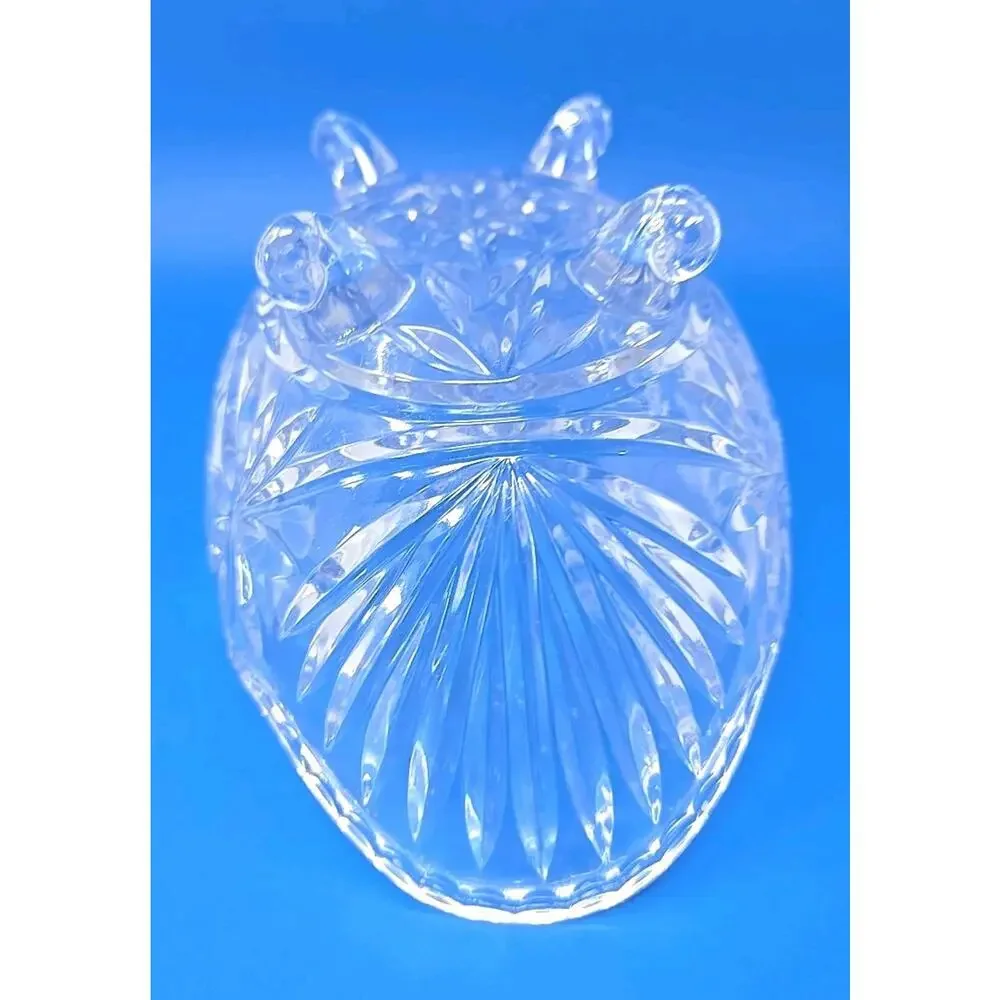 Vtg W. German Anna Hutte Bleikristall 24% Lead Crystal Hand Cut Footed Bowl U297